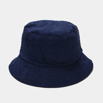 Simple Reversible Solid Color Corduroy Bucket Hat