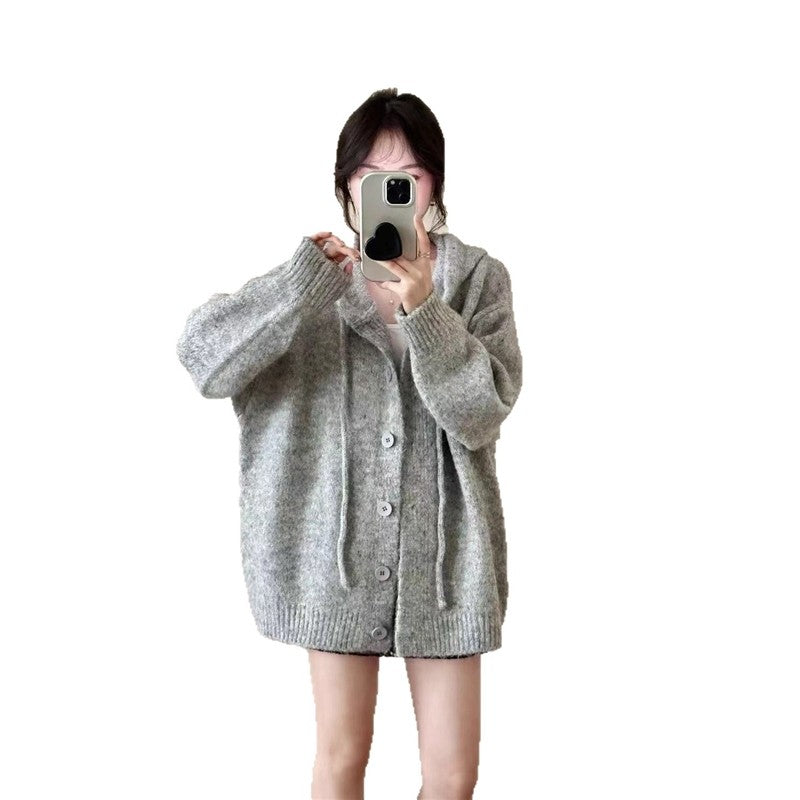 Hooded Knit Cardigan