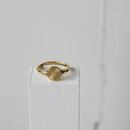 Minimalist Gold Plated Sun Burst Ring
