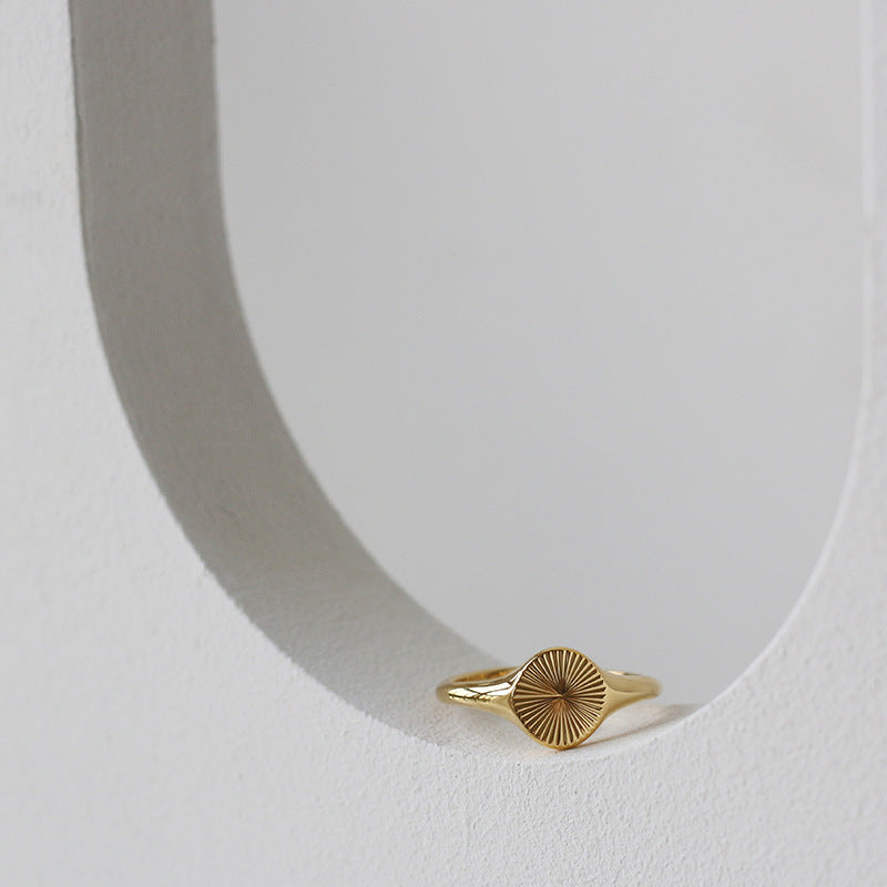 Minimalist Gold Plated Sun Burst Ring