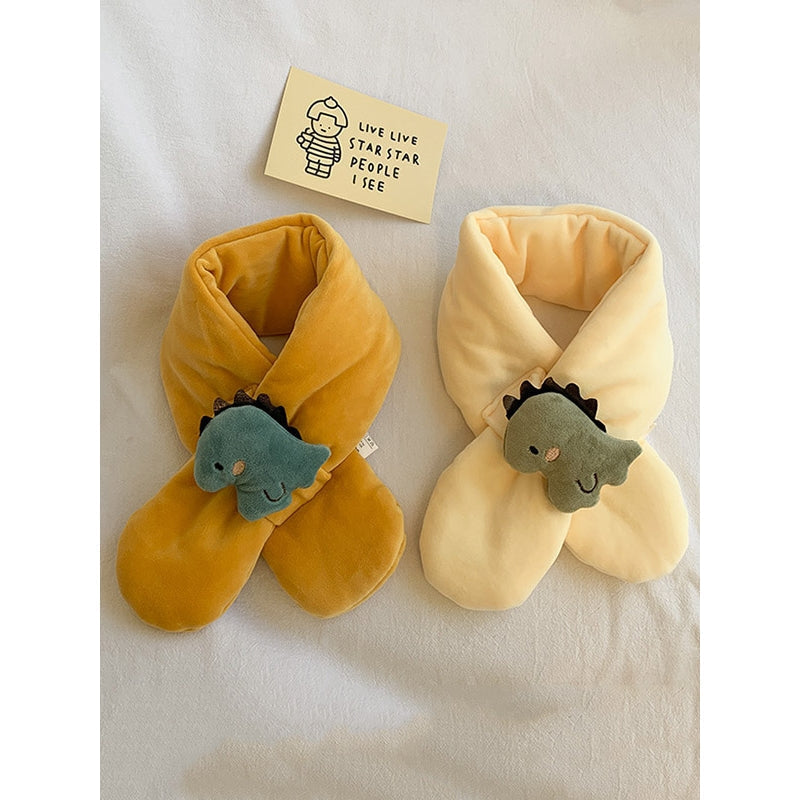 Baby Cute Cartoon Dinosaur Children Solid Color Scarf