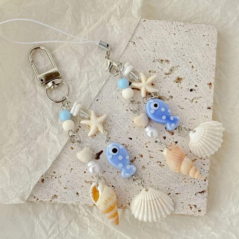 Cute Seashell Starfish Keychain Bag Charm