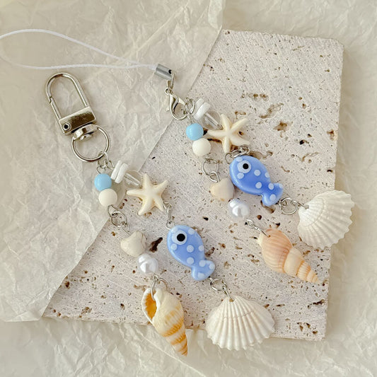 Cute Seashell Starfish Keychain Bag Charm