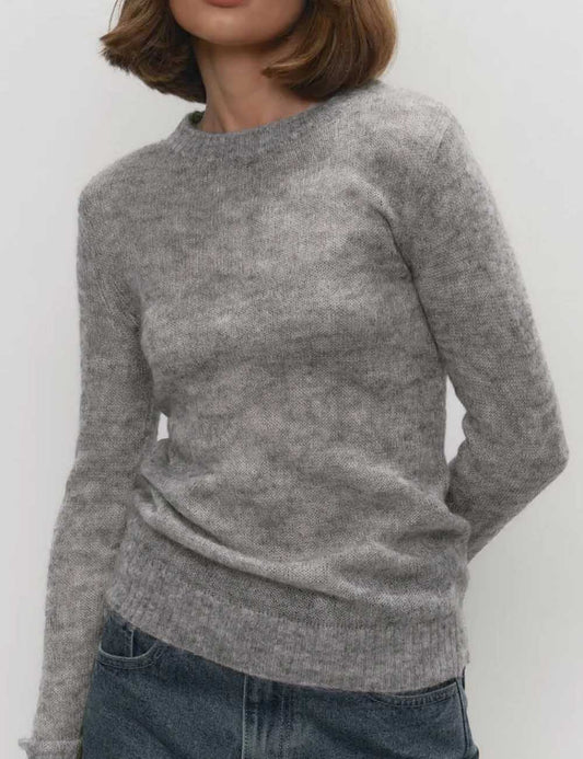 Minimalist Round Neck Long Sleeve Knit Top