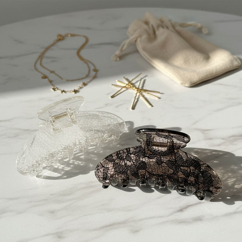 Elegant Lace Solid Color Hair Claw Clip