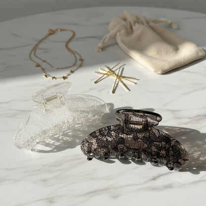 Elegant Lace Solid Color Hair Claw Clip