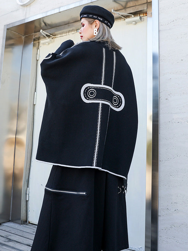 Original Print Irregularity Knitting Sweater