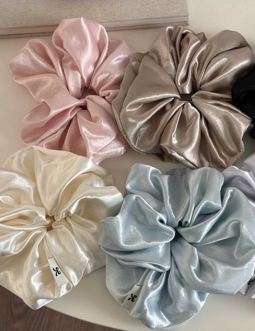 Elegant Elastic Band Satin Solid Color Scrunchies