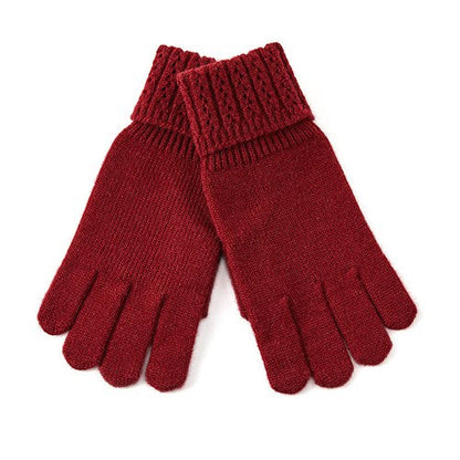 Solid Color Split Finger Simple Knit Glove