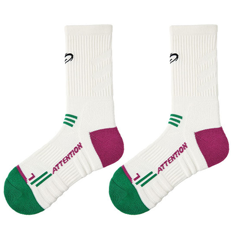 Sports Color Block Breathable Crew Socks