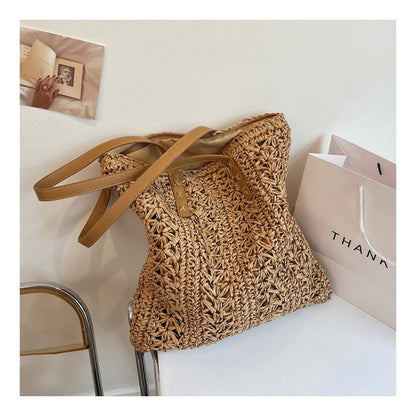 Large  Straw Vintage Beach  One Shoulder Shopping  Bag