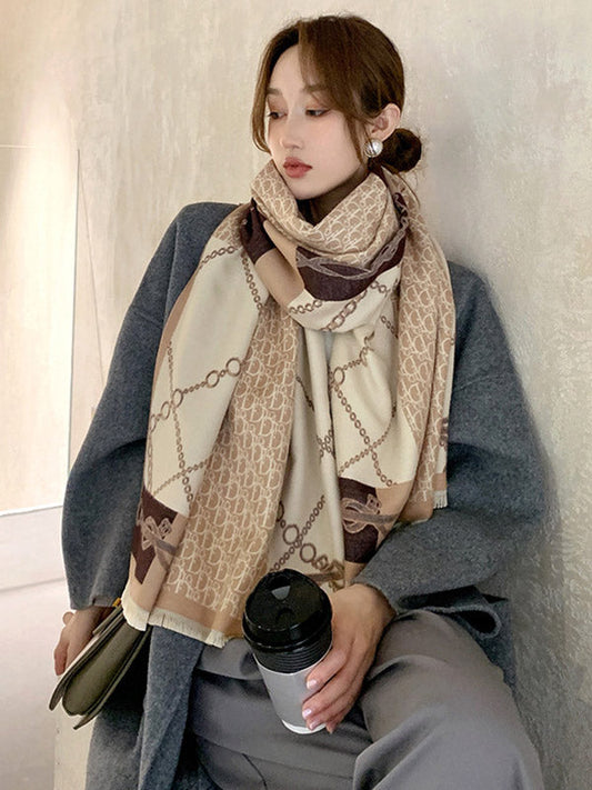 Imitation Cashmere Printed Double-Side Shawl Scarf