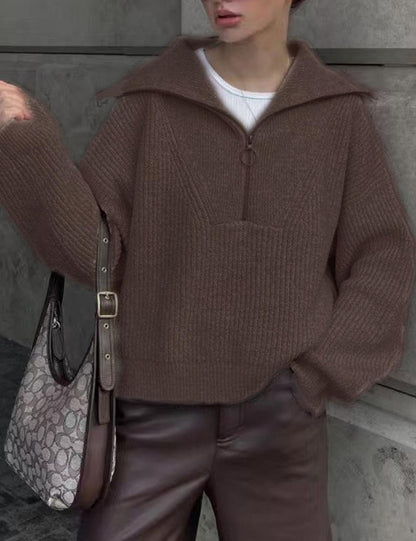 Vintage V-Neck Long Sleeve Knit Sweater