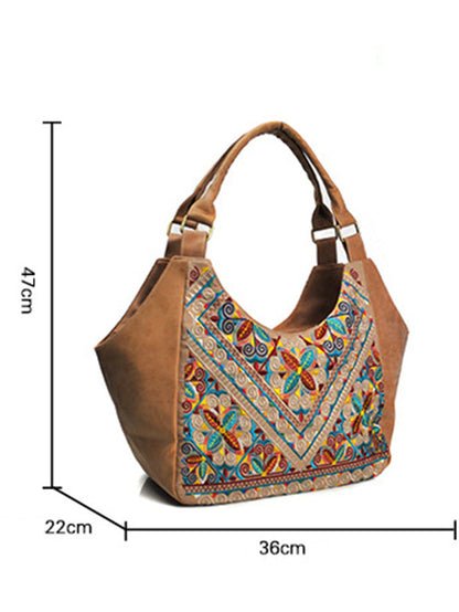 Retro Emboridered Tote Bag