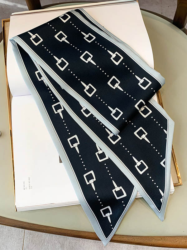 Original Striped&Plaid Print Hair Band&Silk Scarf