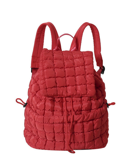 Solid Color Puffer Plaid Lightweight Shoulder Bag