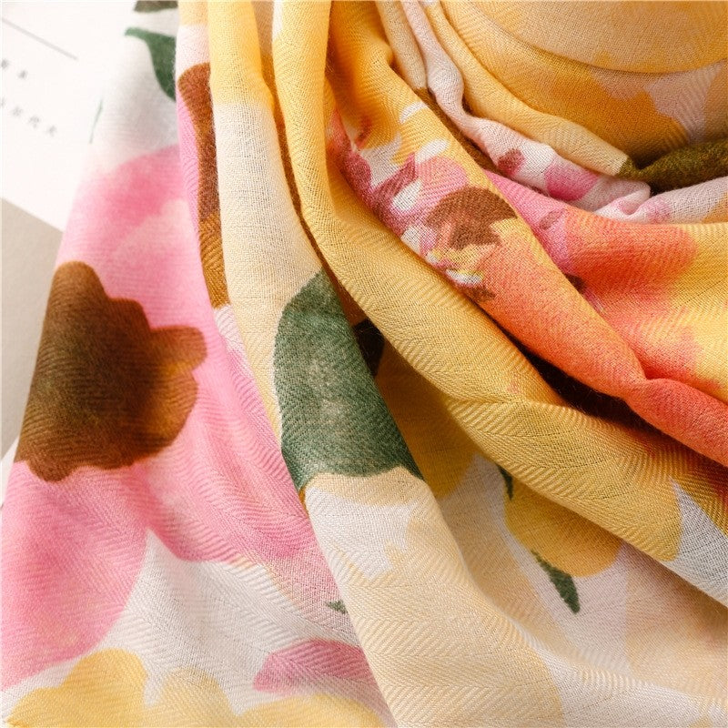 Colorful Cotton Linen Vacation Beach Scarf