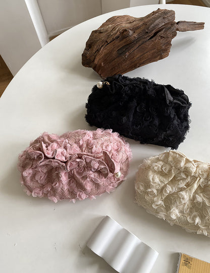 Flower Lace Pearl Cosmetic Bag