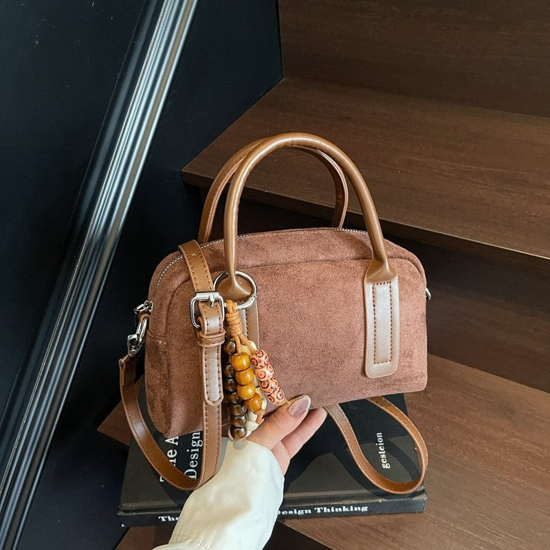 Vintage Crossbody Satchel With Charm