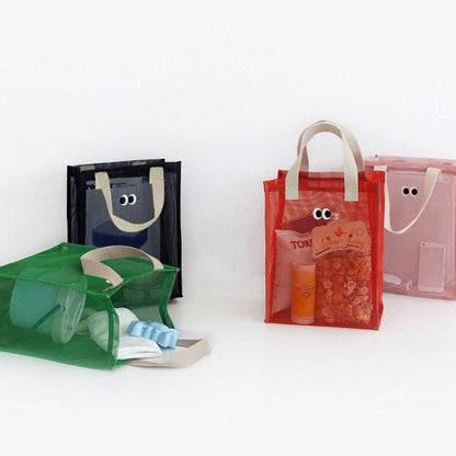 Eyes Large Capacity Mesh Handbags