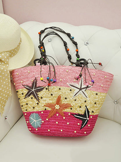 3 Color Single Shoulder Beach Grass Bag
