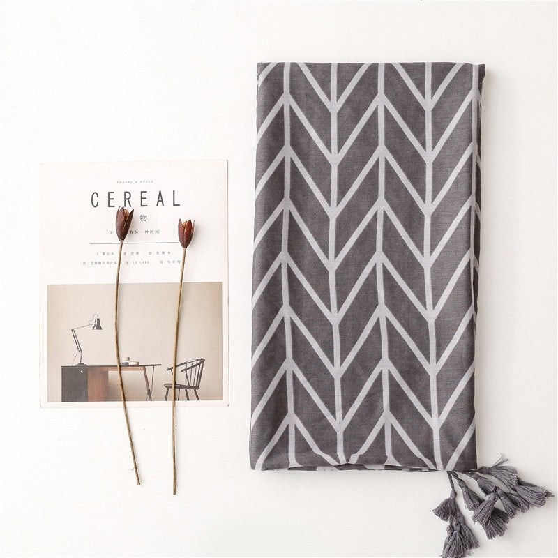 Simple Fashion Tropical Plant Leaf Scarf