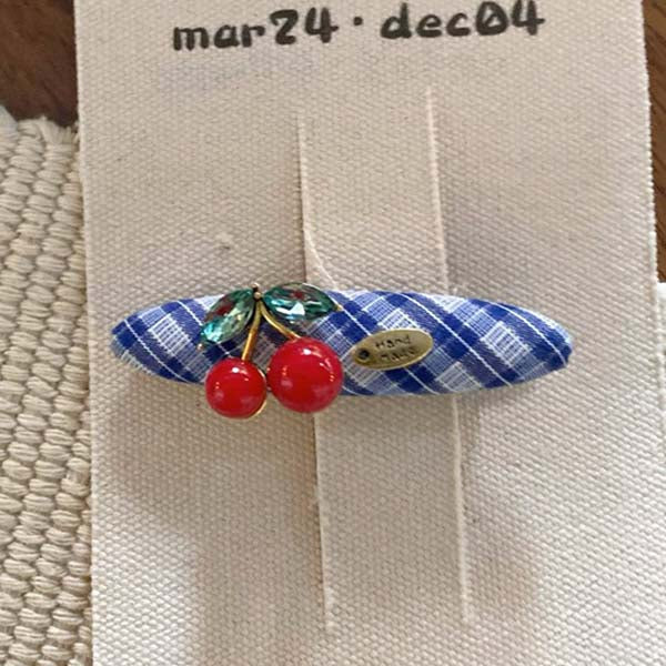 Cute Cherry Plaid Sweet Hair Clips