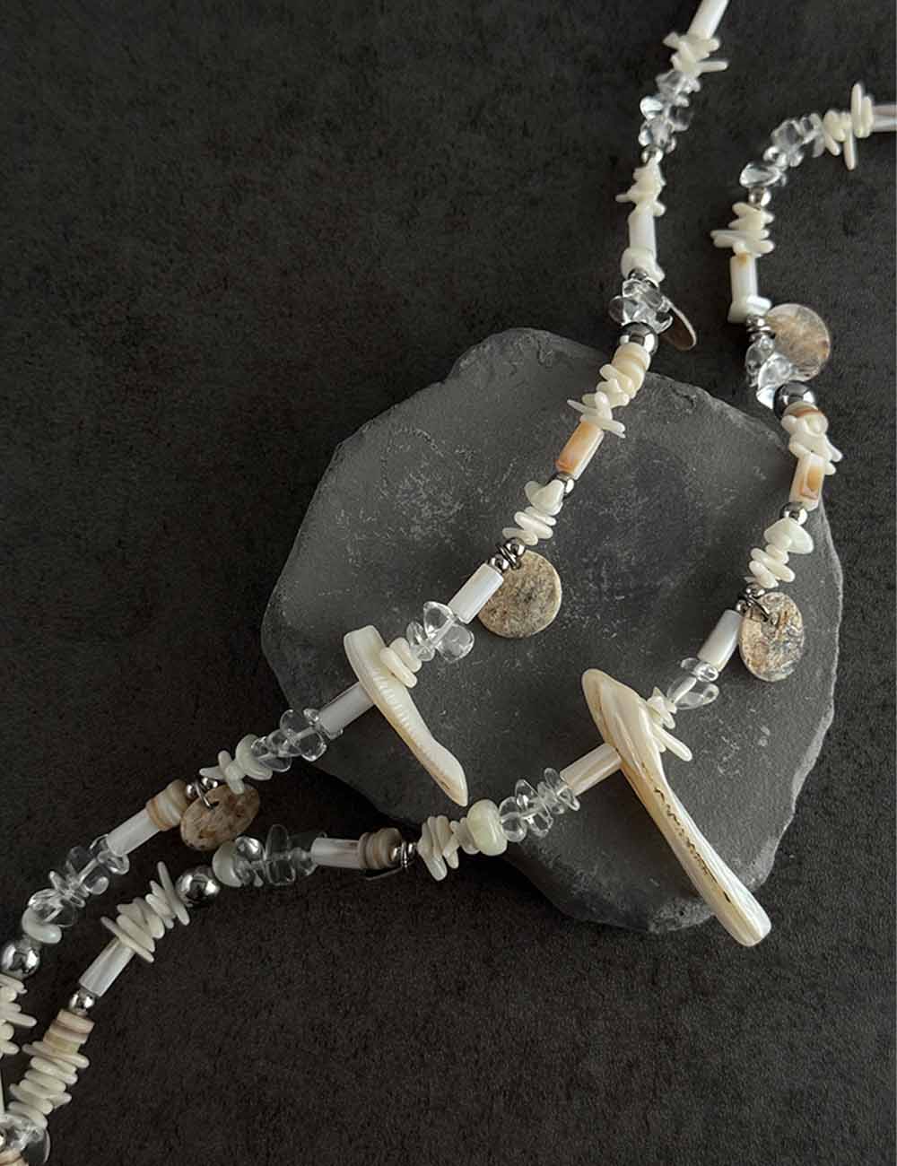 Beach Style Irregular Shell Beaded Necklace