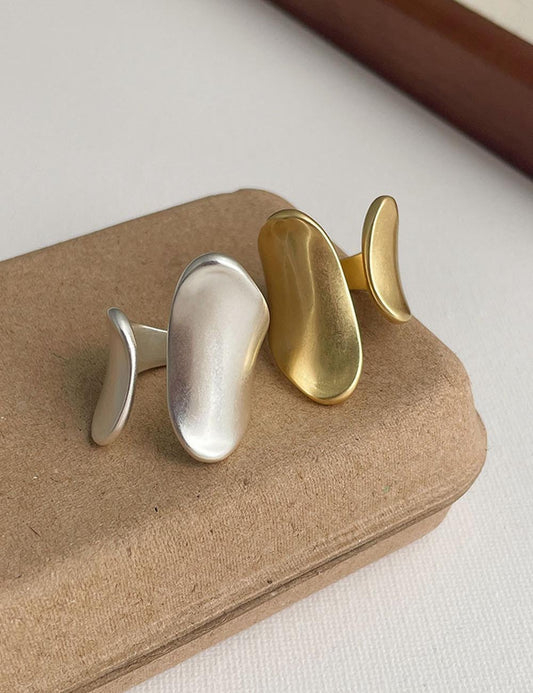 Chunky Irregular Geometric Open Adjustable Ring