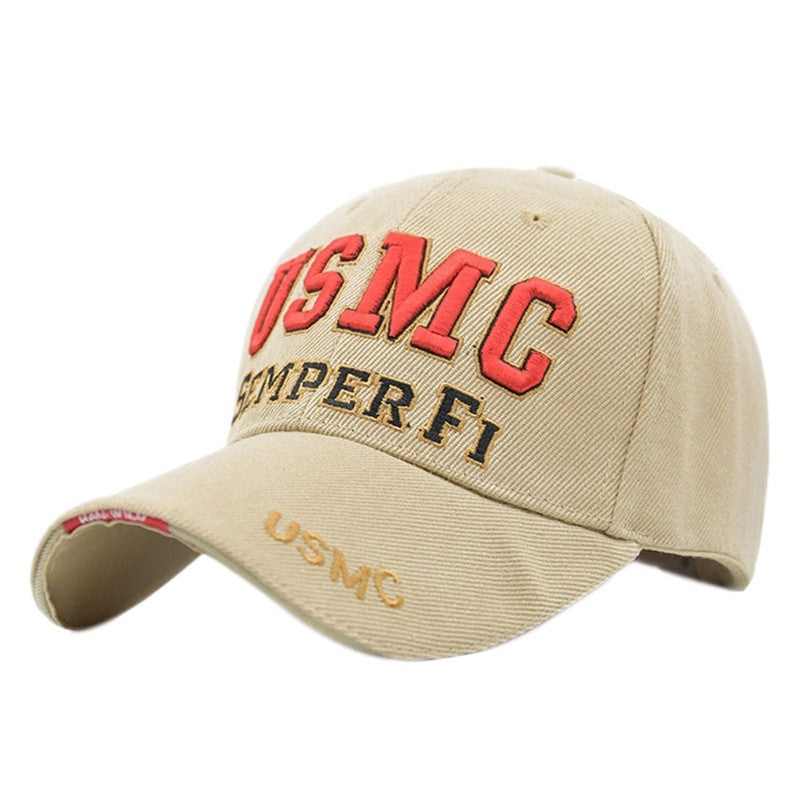 USMC Letter Baseball Cap Basic Sun Hat With Brim