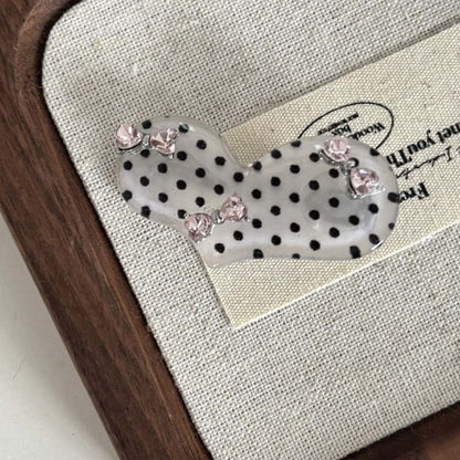 Bow Knot Rhinestone Dot Hair Clip