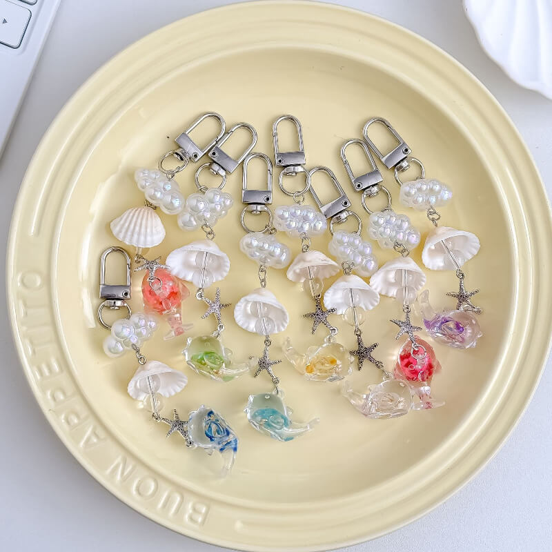Luminous Transparent Whale Keychain Bag Charm