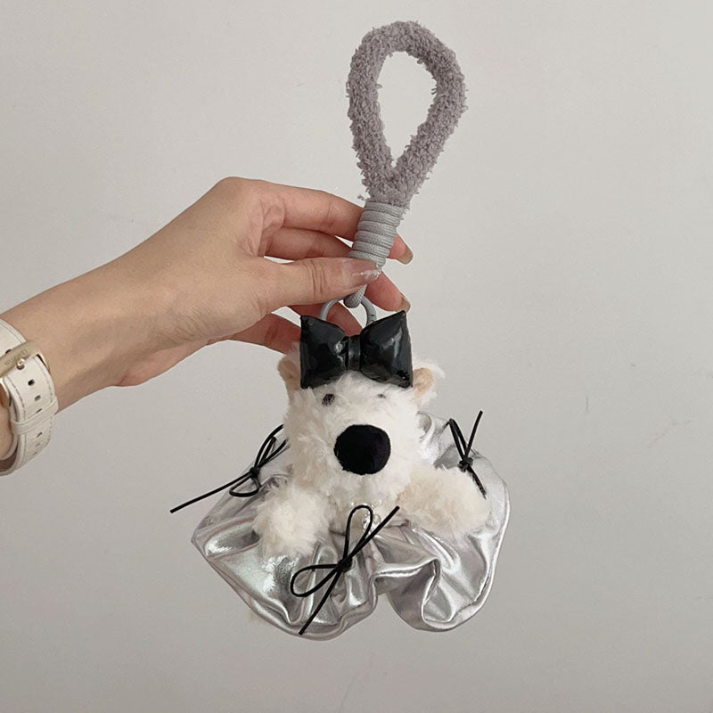 Cute Leather Bow Plush Teddy Bag Charm