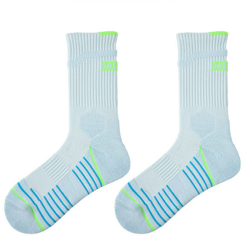 Sports Color Block Breathable Crew Socks