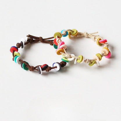 Colorful Buttons Plait Hair Tie
