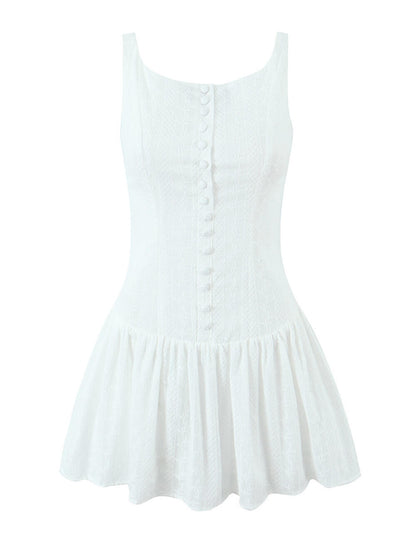 Sexy Solid Color Backless Staps Mini Dress