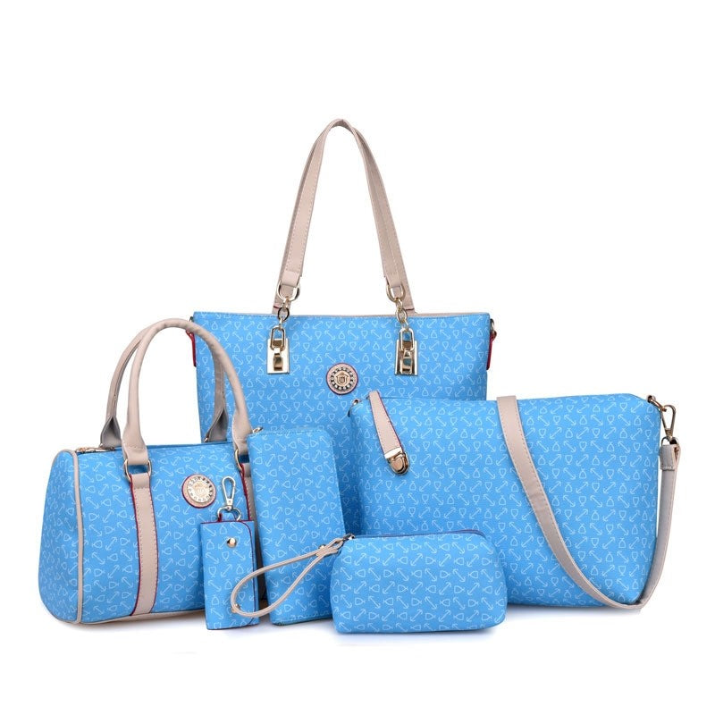 6-Piece Printed Crossbody Handbag Set
