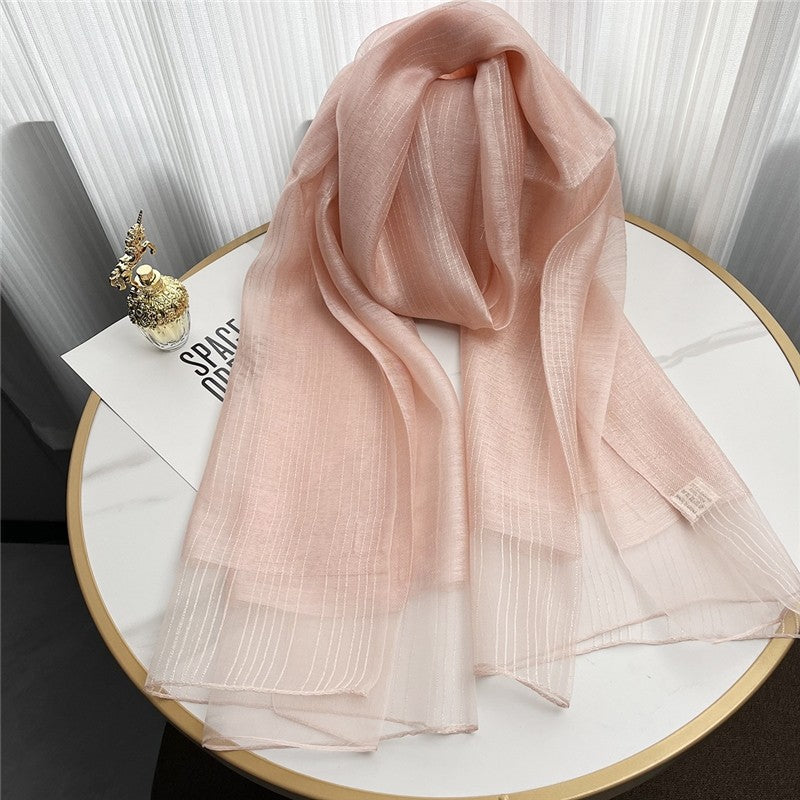 Fashion Plaid Scarf With Gold Trim