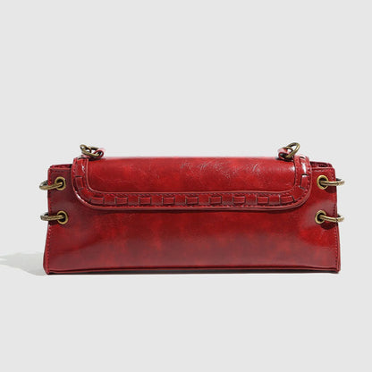 Vintage Square Shoulder Bag With Chain Strap