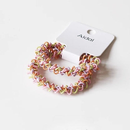 Colorful Woven Simple 2PCS  Hair Ties