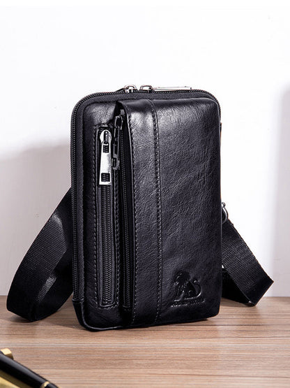 Business Zipper Multi-layer Pocket Purse Crossbody Bag