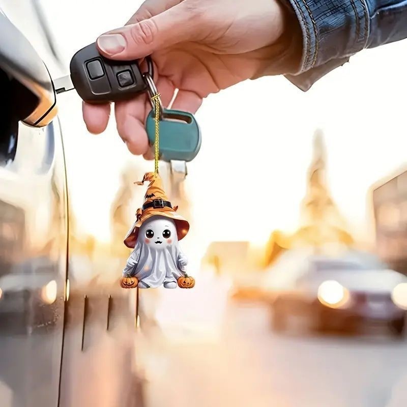 Halloween Ghost Pumpkin Acrylic Pendant
