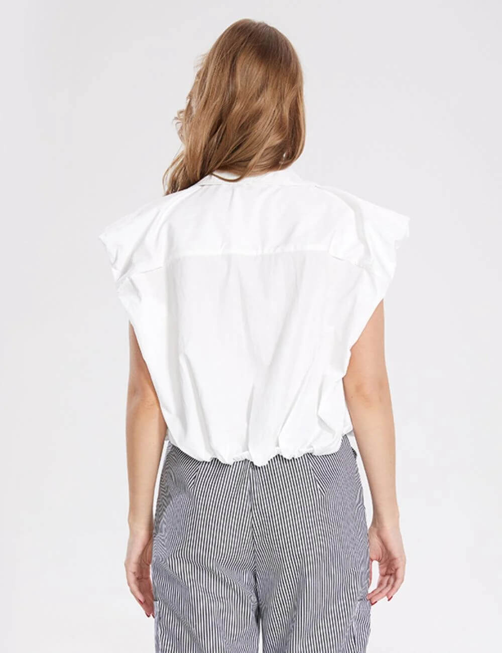 Sleeveless Lapel V-Neck Shirts