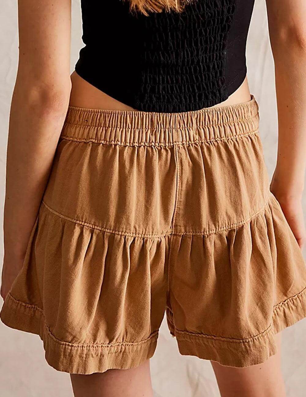 Sweet Solid Color Demin Shorts