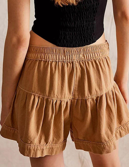 Sweet Solid Color Demin Shorts