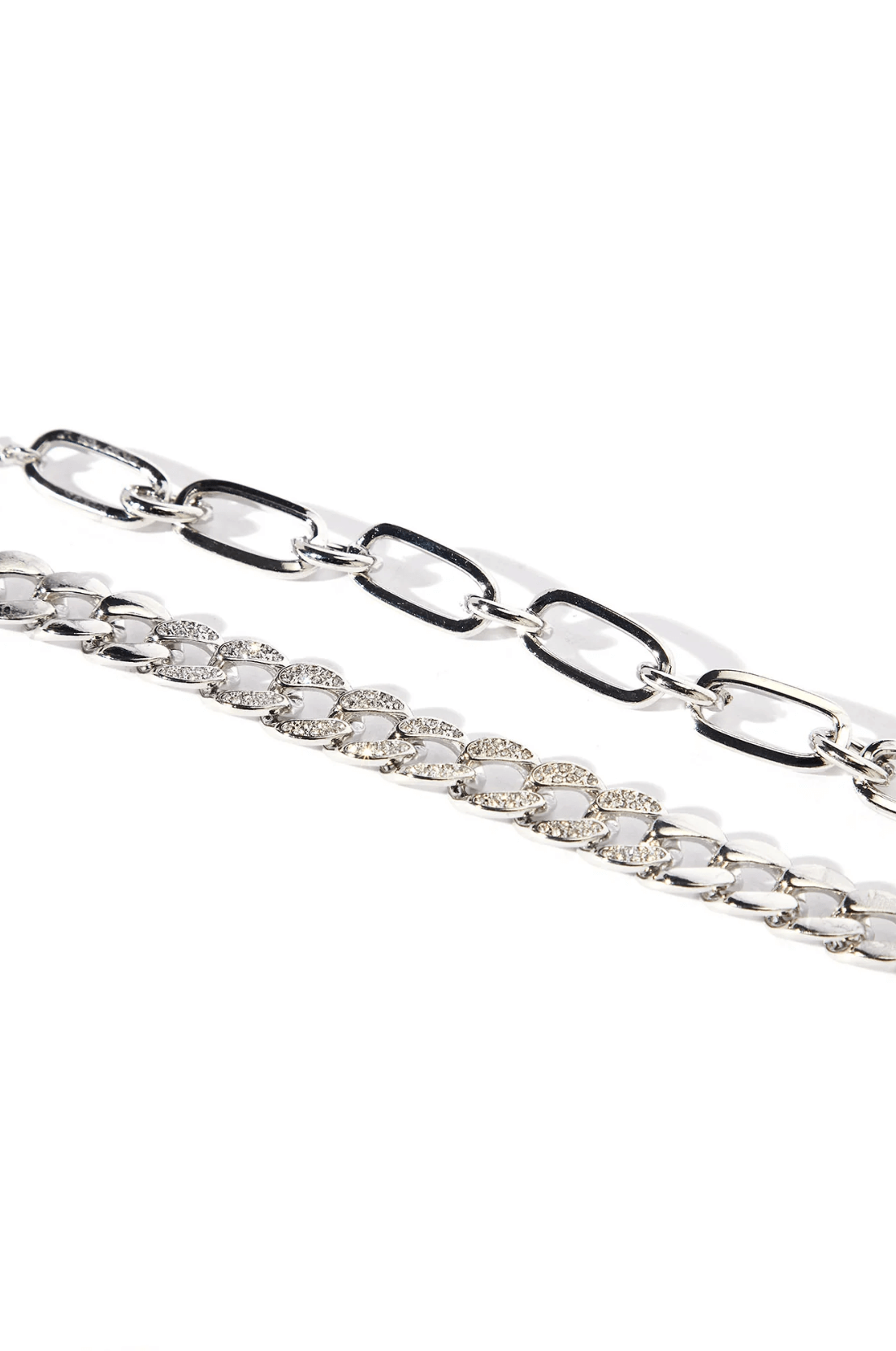 Rhinestone Layered Punk Chain Bracelet
