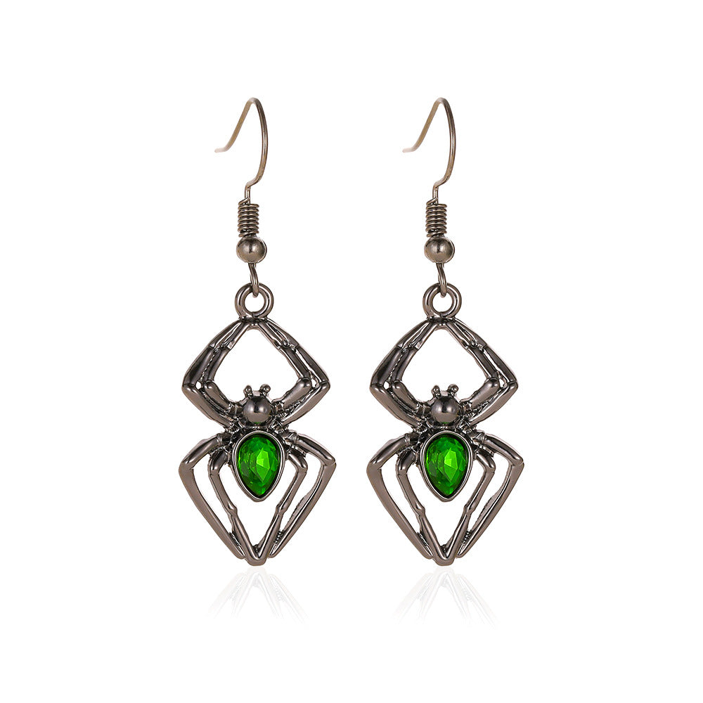 Halloween Women Fashion Exaggerated Retro Green Alloy Necklace