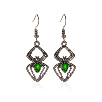Halloween Women Fashion Exaggerated Retro Green Alloy Necklace