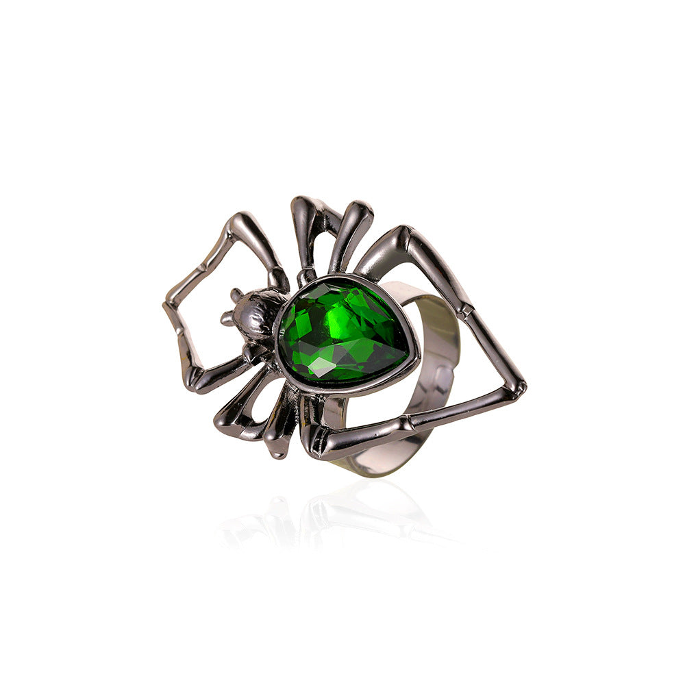 Halloween Women Fashion Exaggerated Retro Green Alloy Necklace