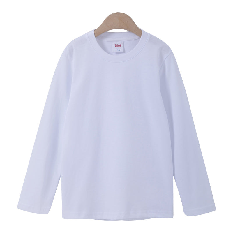 Women Casual Solid Color Round Neck Long Sleeve Blank T-Shirt